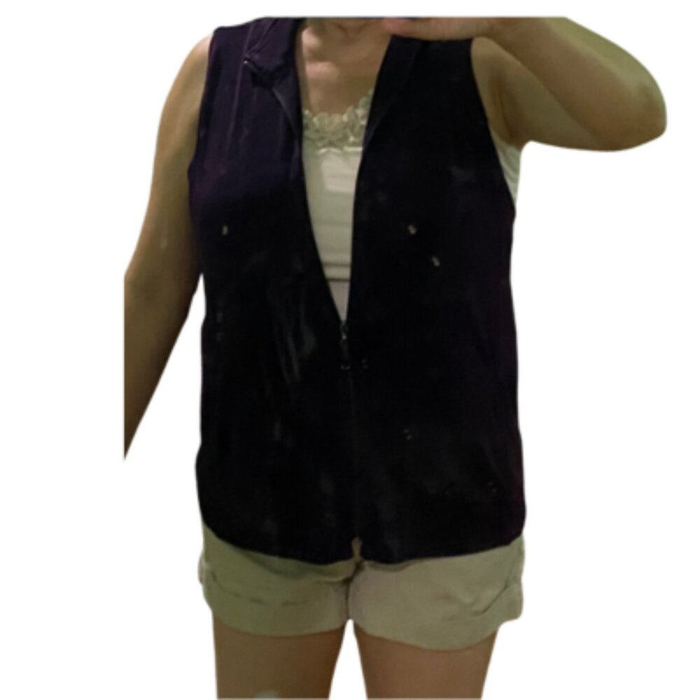 Chico's Eggplant Purple Zip Vest S/M - Picture 7 of 9
